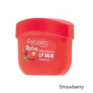 Lip Balm vaselina 100% hidratante - Febella Morango